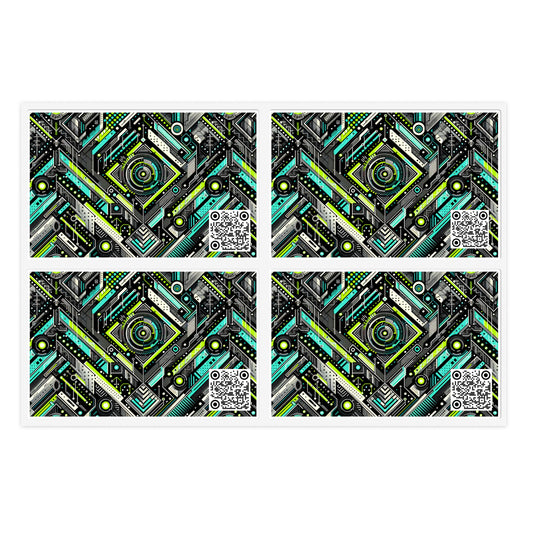 Tech-Infused Graphics Tech-Forward Streetwear Sticker Sheets - 8404 Design-53
