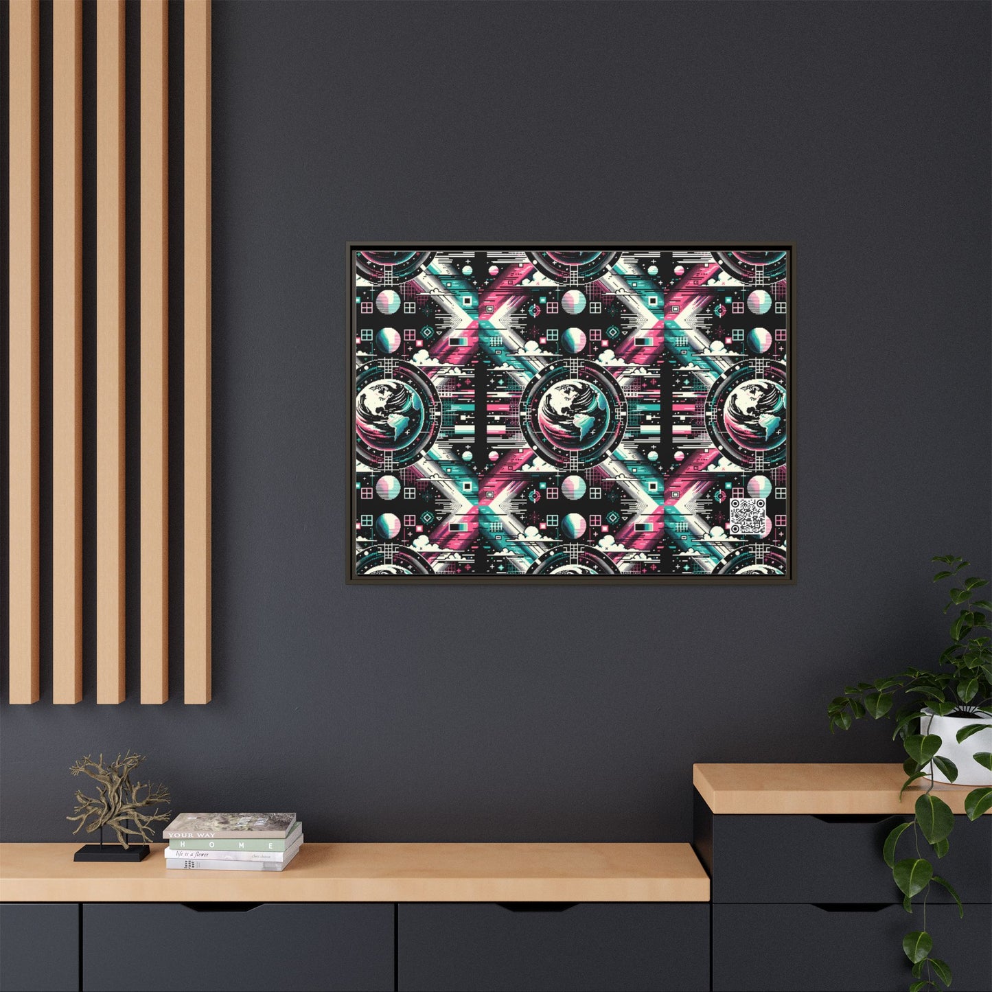 Digital Artistry Digital-native Streetwear Matte Canvas, Framed (multi-color) - 8404 Design-62 A