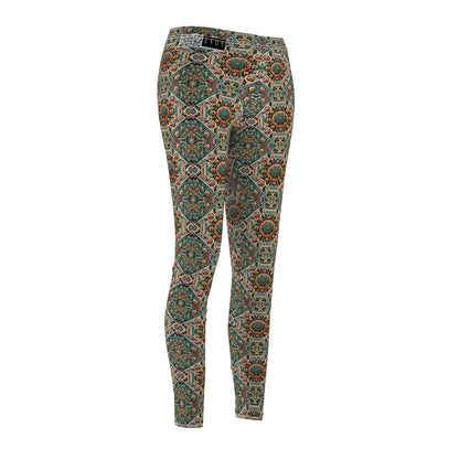 Cultural Fusion Tech Blend of Cultural Heritage With Tech-Inspired Elements Women's Cut & Sew Casual Leggings - 8404 Design-74
