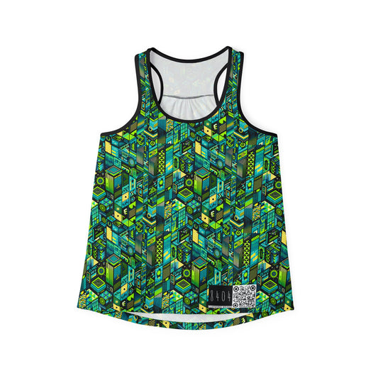 Tech-Infused Neon Tech-Forward Streetwear Women's Tank Top - 8404 Design-61
