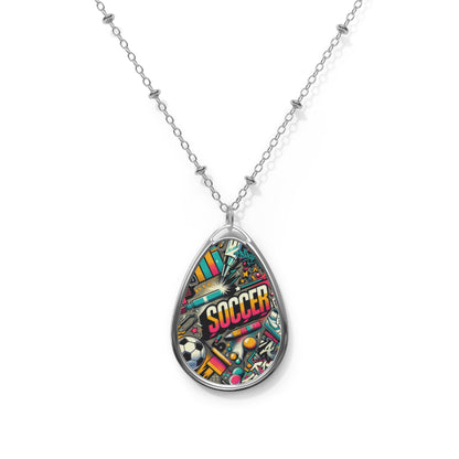 Street Soccer Revolution Urban Athleisure with a Rebel Spirit Oval Necklace - 8404 Design-63