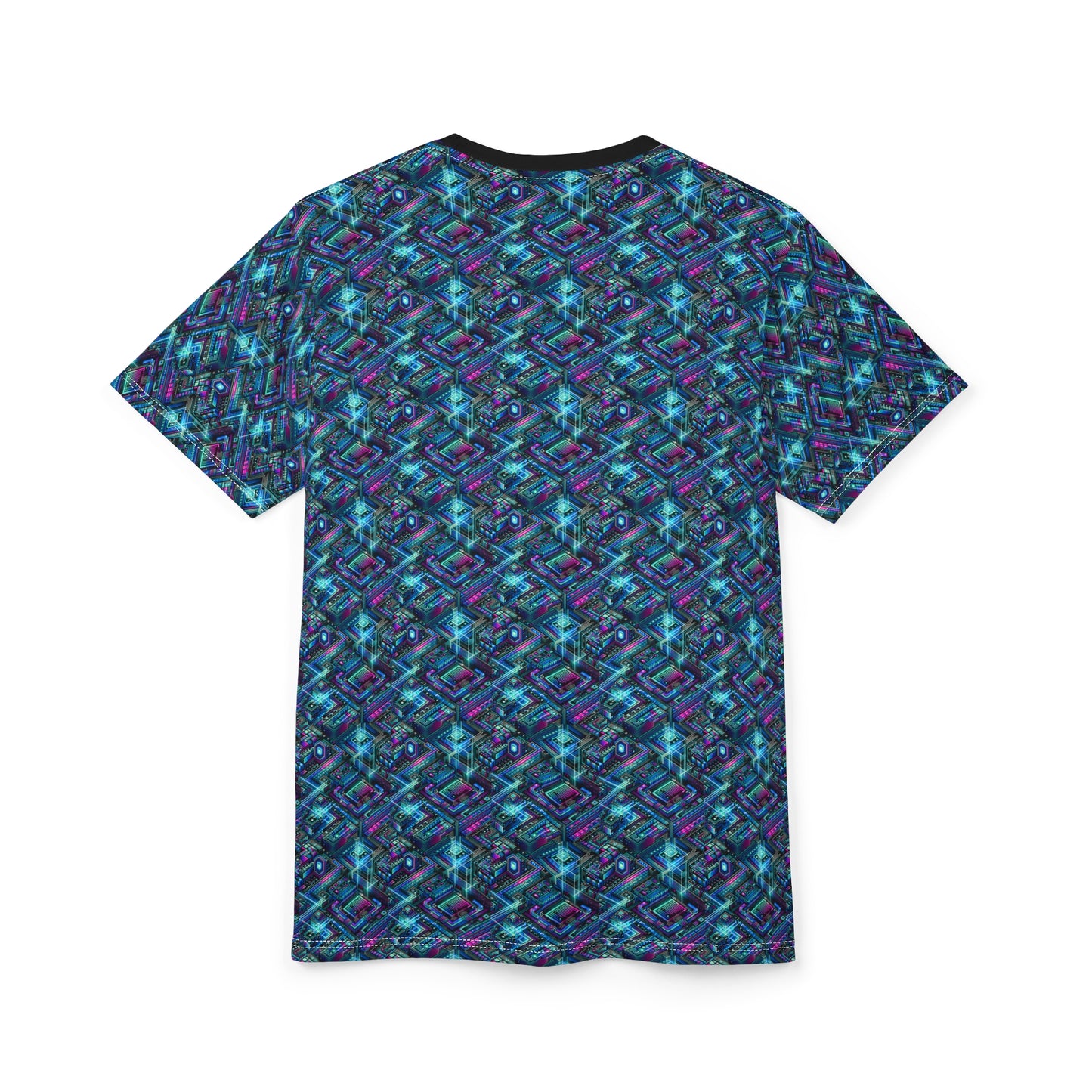Digital Dreamland Futuristic Tech Aesthetic Unisex Cut & Sew Tee - 8404 Design-42