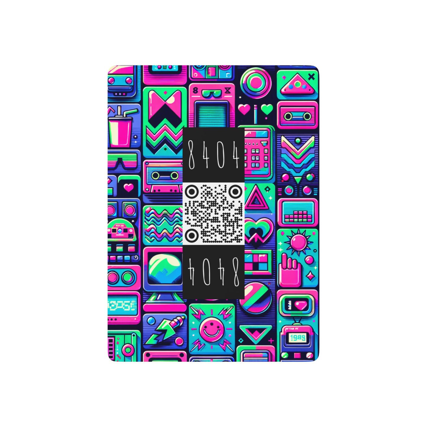 Neon Retro Revival Retro Futurism Poker Playing Cards - 8404 Design-60 B