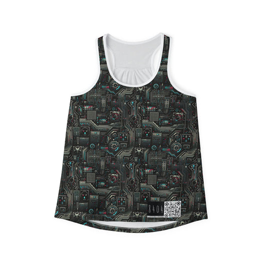 Tech Noir Aesthetics Sleek Tech Streetwear Women's Tank Top - 8404 Design-52