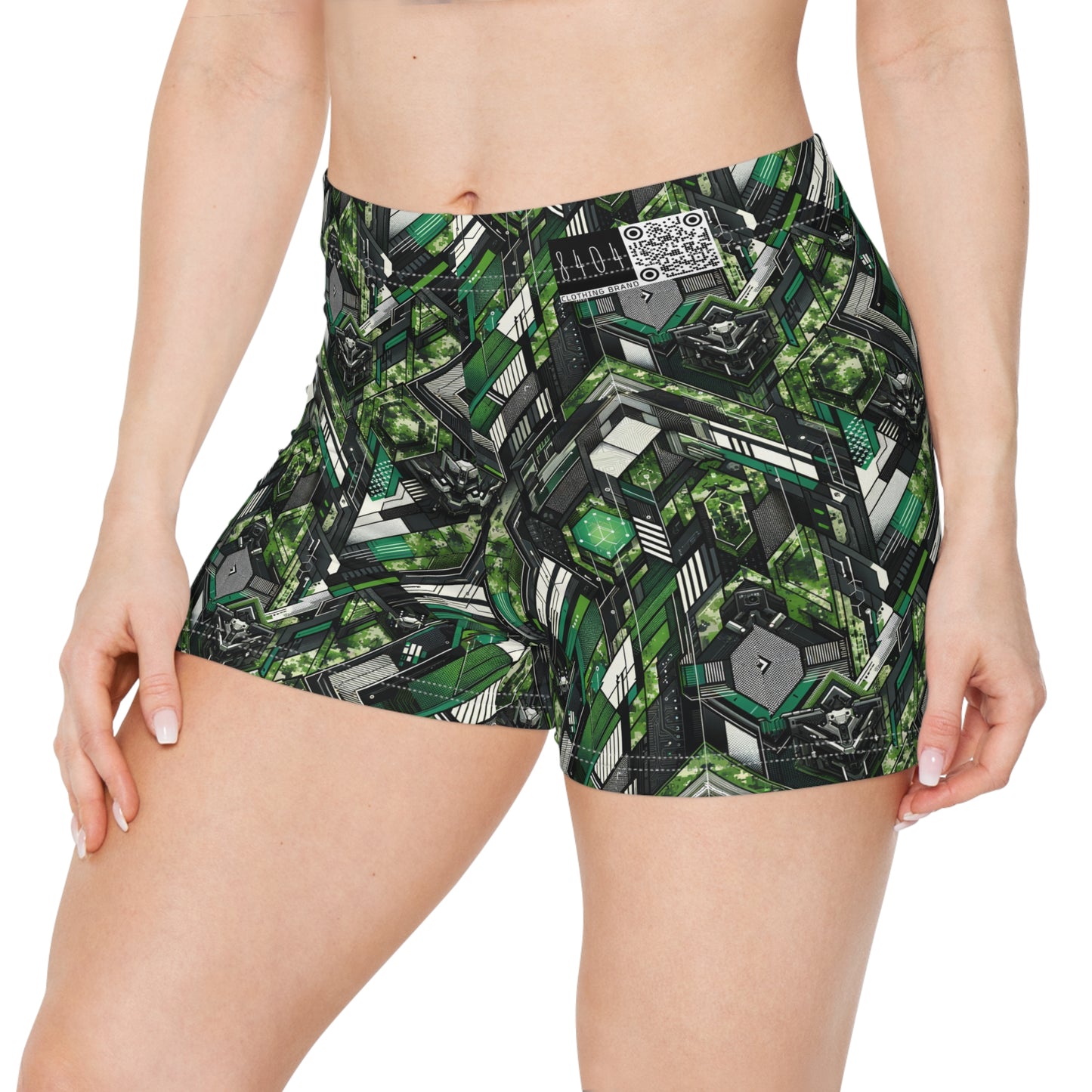 Tech Camo Fusion Tech-Forward Streetwear With a Futuristic Edge Women's Shorts - 8404 Design-58