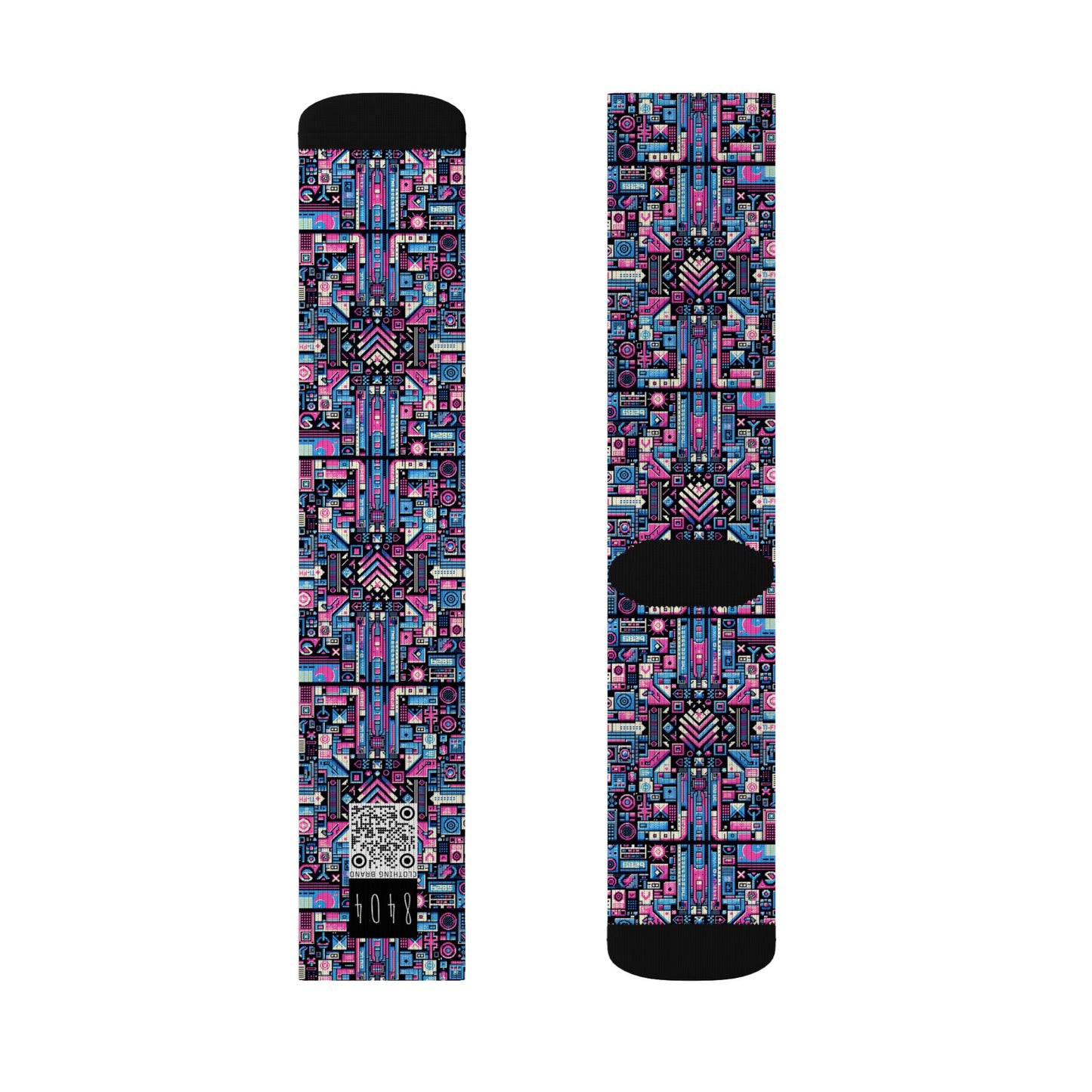 Digital Rebellion Youthful Streetwear with a Rebellious Digital Twist Sublimation Socks - 8404 Design-65