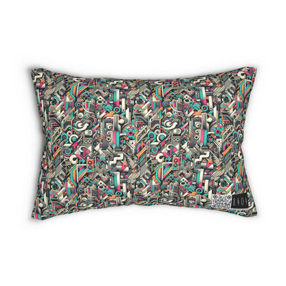 Digital Street Art Urban Street Style Spun Polyester Lumbar Pillow - 8404 Design-74 B
