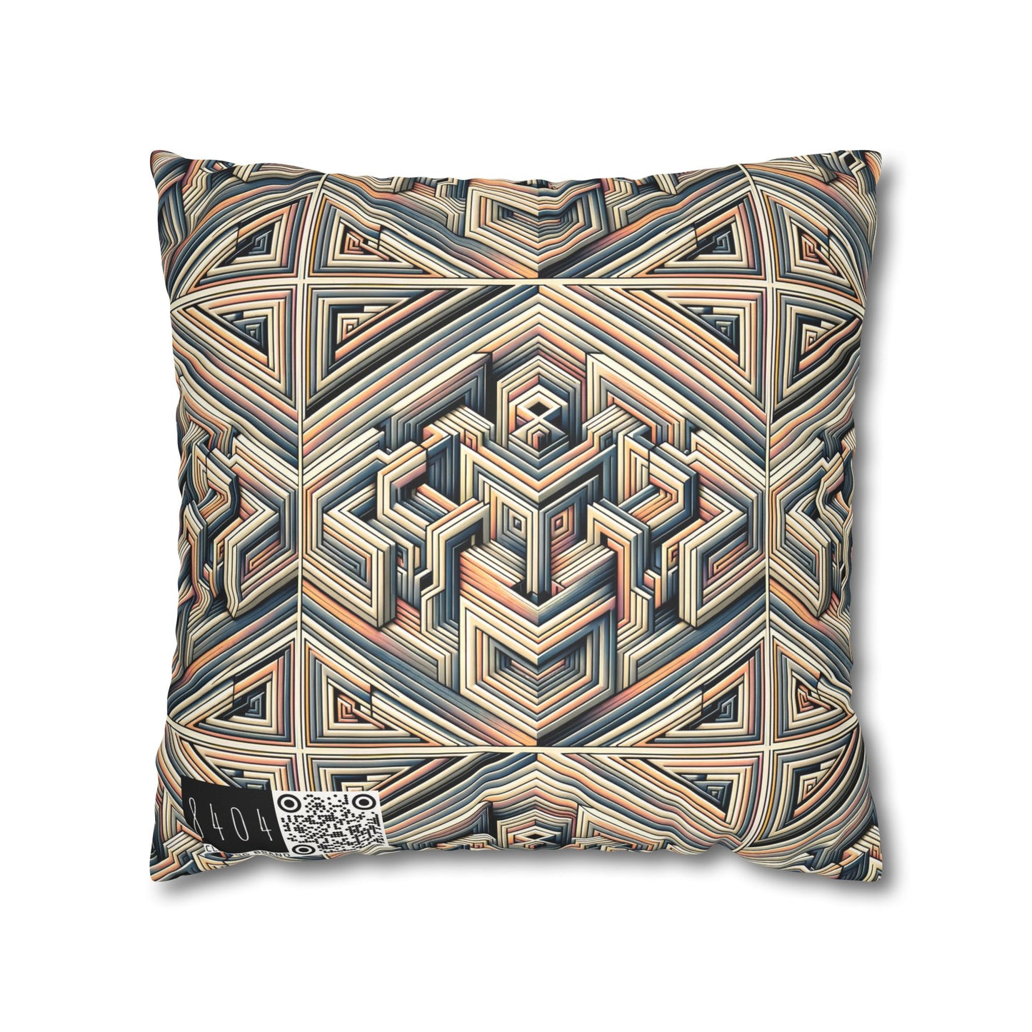 Tech Illusion Graphics Futuristic Artistry Faux Suede Square Pillowcase - 8404 Design-52