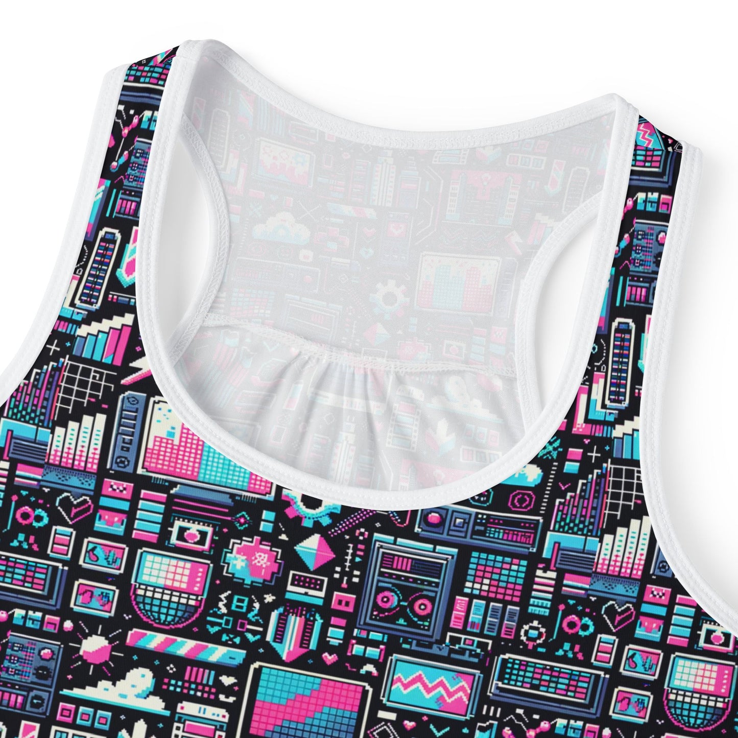 Digital Rebellion Youthful Streetwear with a Rebellious Digital Twist Women's Tank Top - 8404 Design-71