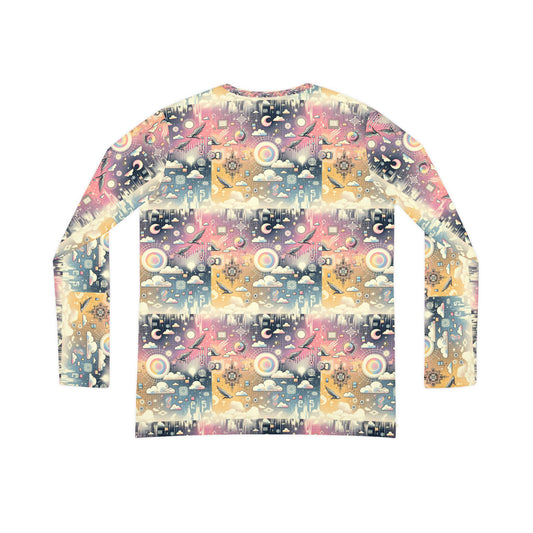 Digital Dreamland Whimsical and Nostalgic Streetwear With a Digital Twist Women's Long Sleeve V-Neck Shirt - 8404 Design-69