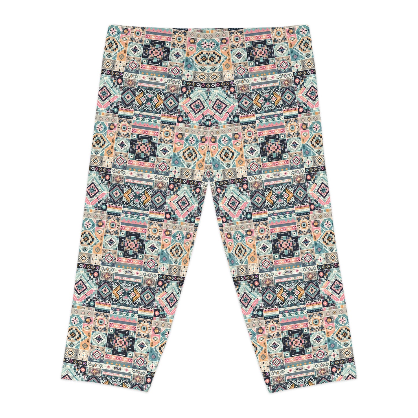 Digital Artisanal Fusion Digital Artisanal Women's Capri Leggings - 8404 Design-55