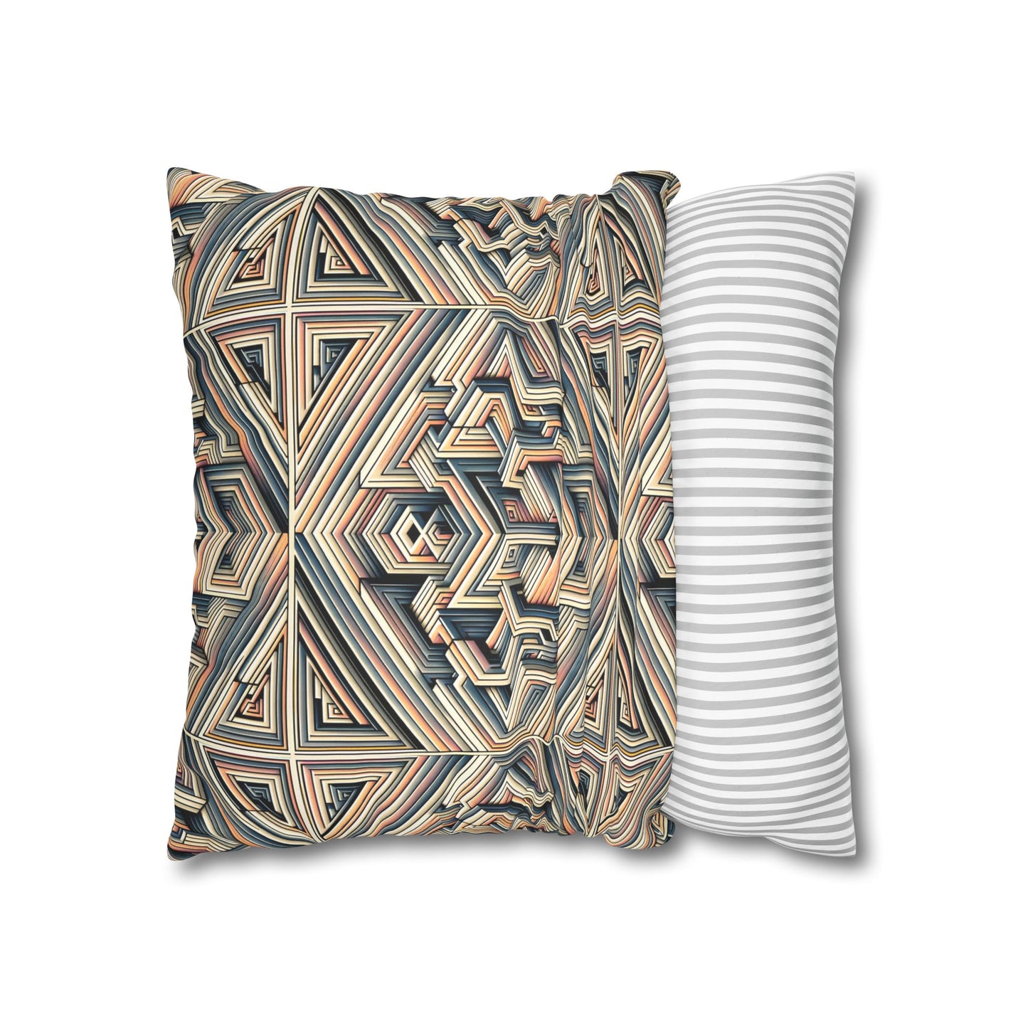Tech Illusion Graphics Futuristic Artistry Faux Suede Square Pillowcase - 8404 Design-52