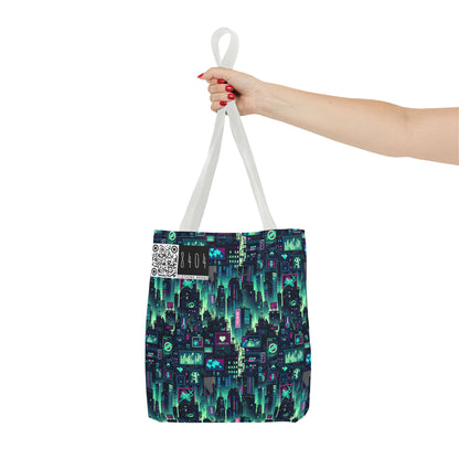 Tech Noir Graphics Futuristic Cyberpunk Tote Bag - 8404 Design-52