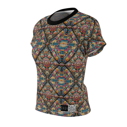 Cultural Fusion Tech Blend of Cultural Heritage With Tech-Inspired Elements Women's Cut & Sew Tee - 8404 Design-58