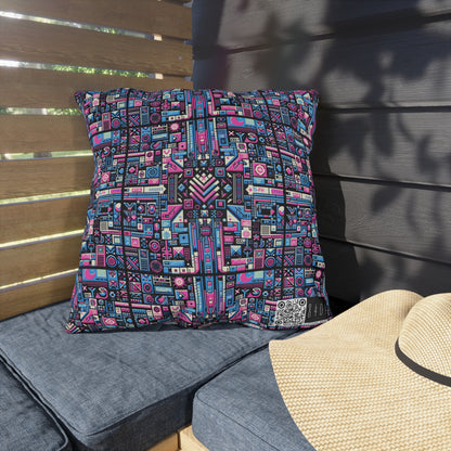 Digital Rebellion Youthful Streetwear with a Rebellious Digital Twist Outdoor Pillow - 8404 Design-65