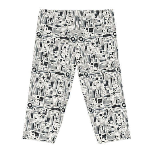 Digital Minimalism Minimalist Tech Women's Capri Leggings - 8404 Design-53