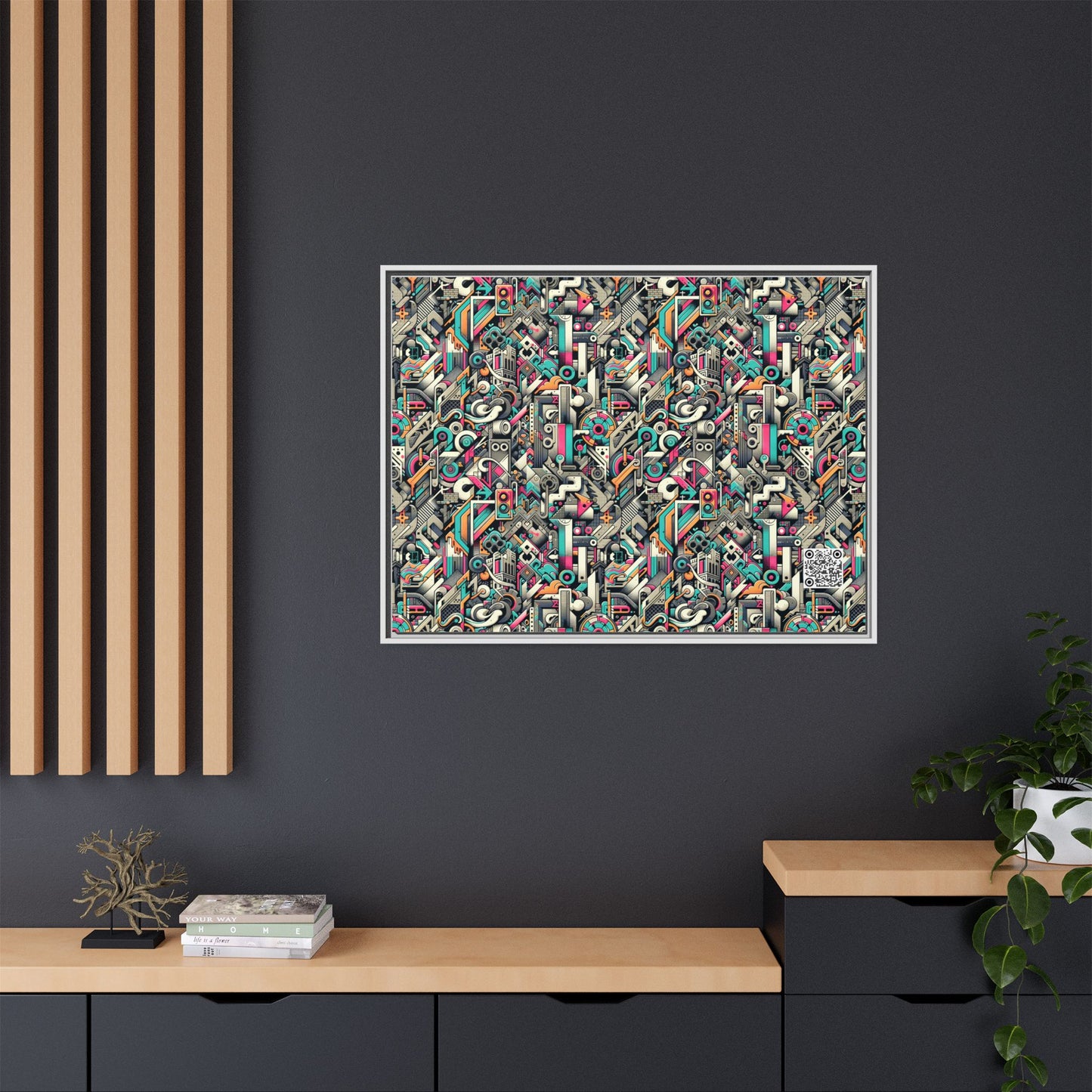 Digital Street Art Urban Street Style Matte Canvas, Framed (multi-color) - 8404 Design-74 A