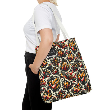 Fire & Flames Bold Streetwear Statement Tote Bag - 8404 Design-57