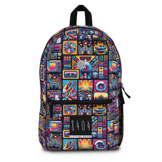 Digital Pop Culture Mashup Maximalist Pop Backpack - 8404 Design-52