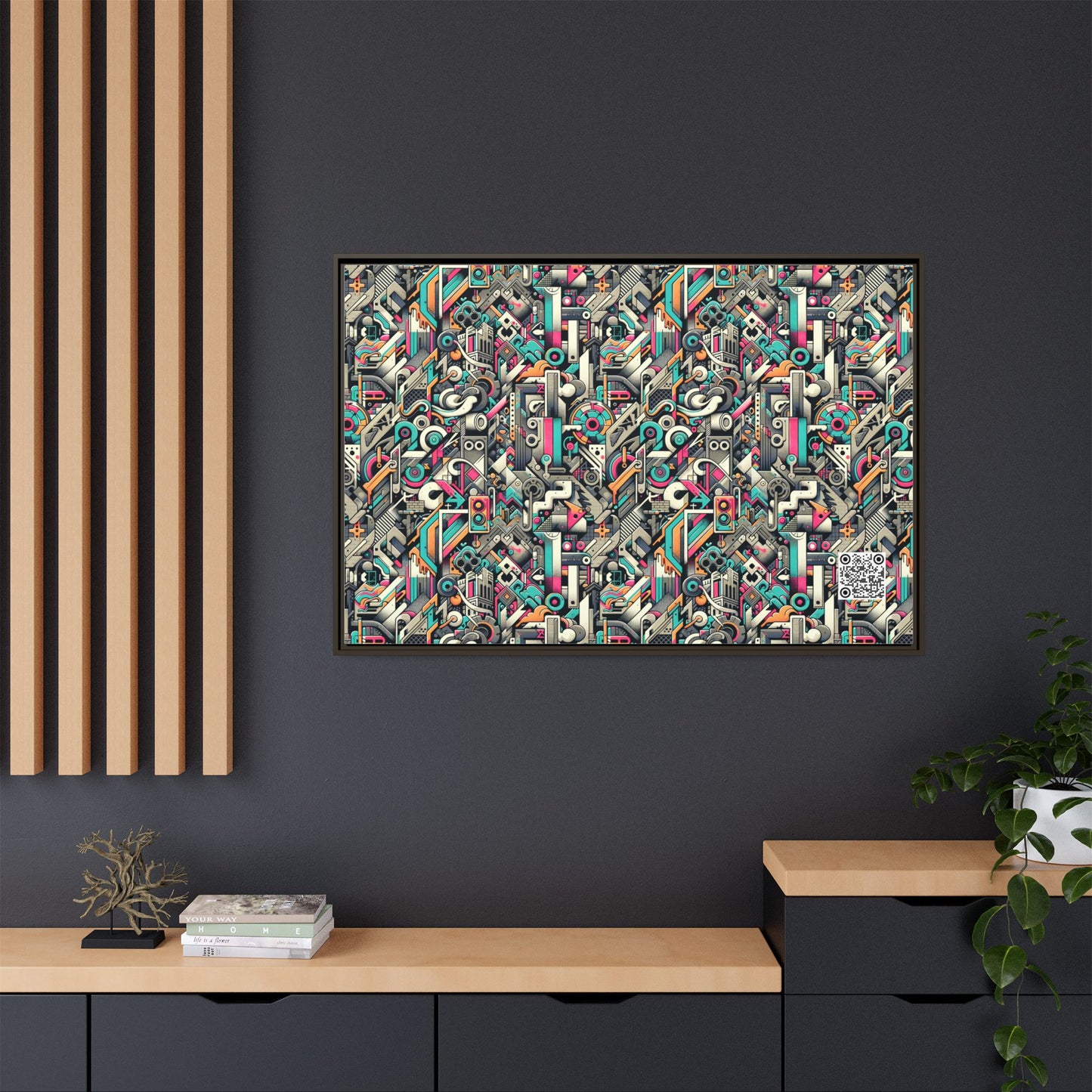 Digital Street Art Urban Street Style Matte Canvas, Framed (multi-color) - 8404 Design-74 A