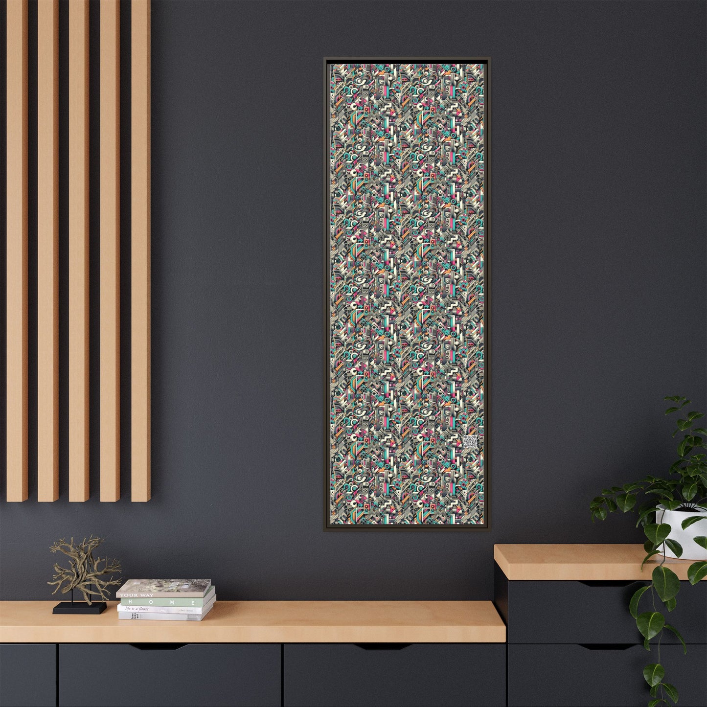 Digital Street Art Urban Street Style Matte Canvas, Framed (multi-color) - 8404 Design-74 B