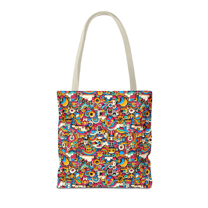 Neon Pop Playful Pop Culture Mashup Tote Bag - 8404 Design-62