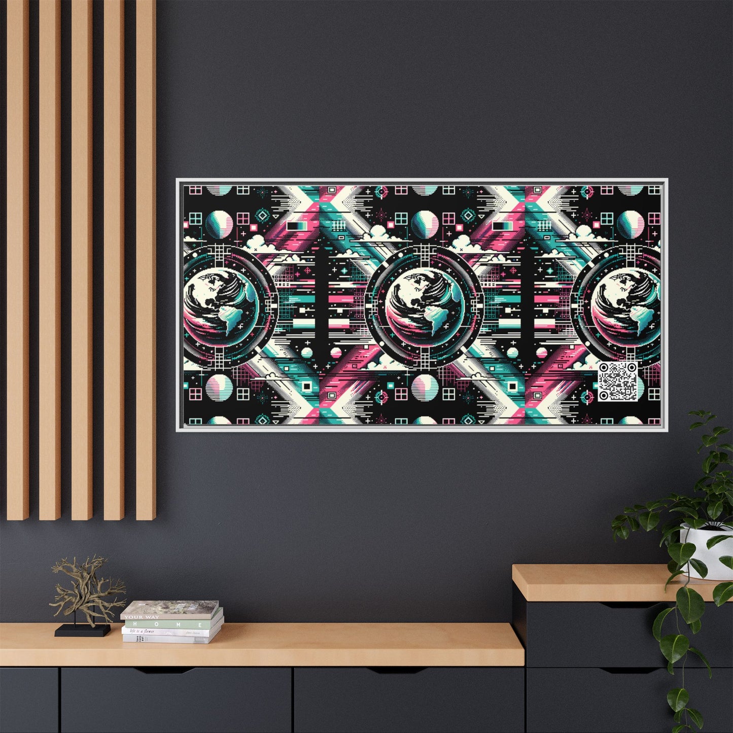 Digital Artistry Digital-native Streetwear Matte Canvas, Framed (multi-color) - 8404 Design-62 B