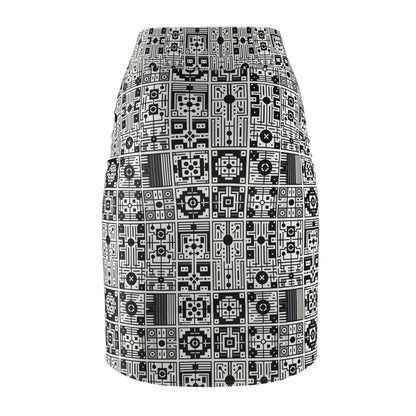 Digital Minimalism Minimalist Tech Women's Pencil Skirt - 8404 Design-55
