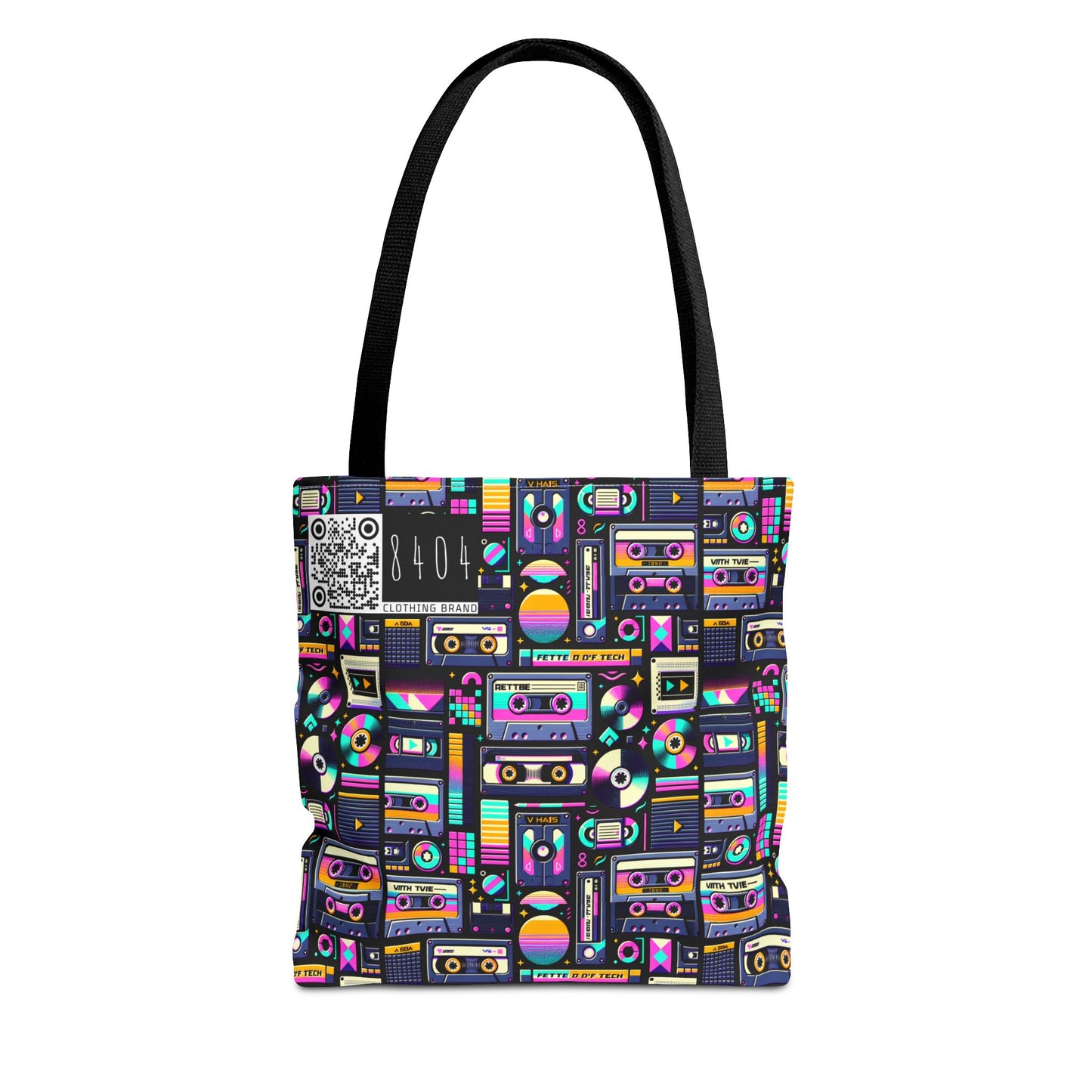Digital Nostalgia Tech-Inspired Retro Fusion Tote Bag - 8404 Design-48