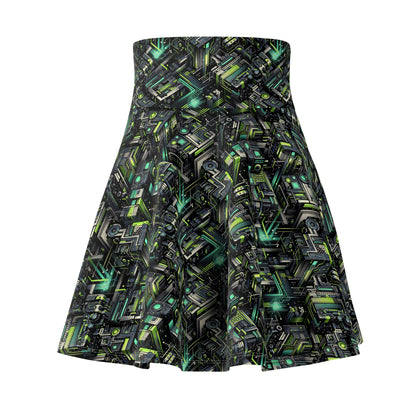 Tech-Infused Graphics Tech-Forward Streetwear Women's Skater Skirt - 8404 Design-47