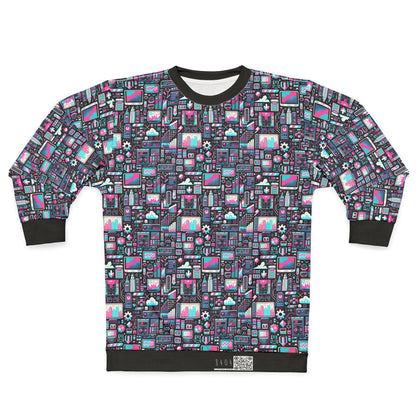 Digital Rebellion Youthful Streetwear with a Rebellious Digital Twist Sweatshirt - 8404 Design-71