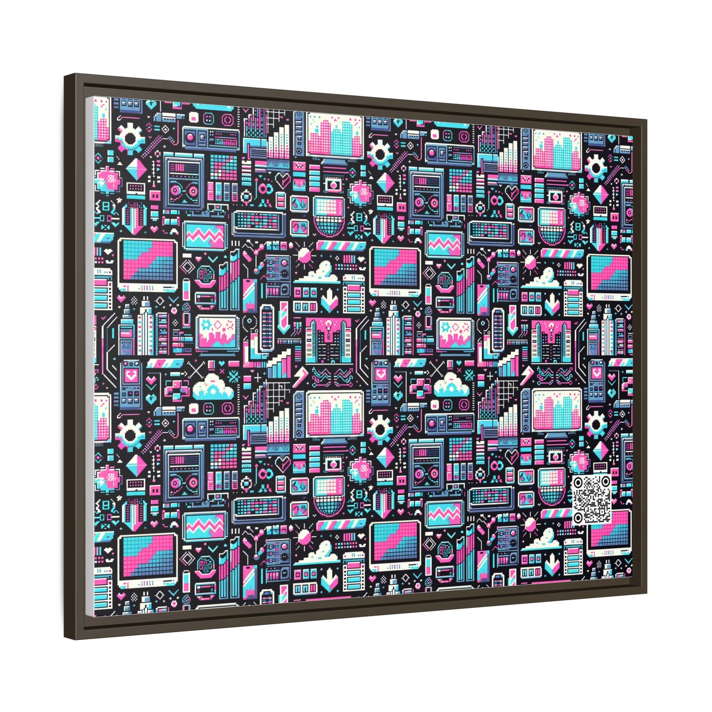 Digital Rebellion Youthful Streetwear with a Rebellious Digital Twist Matte Canvas, Framed (multi-color) - 8404 Design-71 A