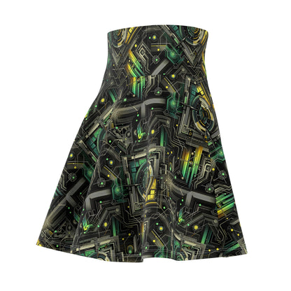 Tech Noir Graphics Tech-Inspired Streetwear Women's Skater Skirt - 8404 Design-57