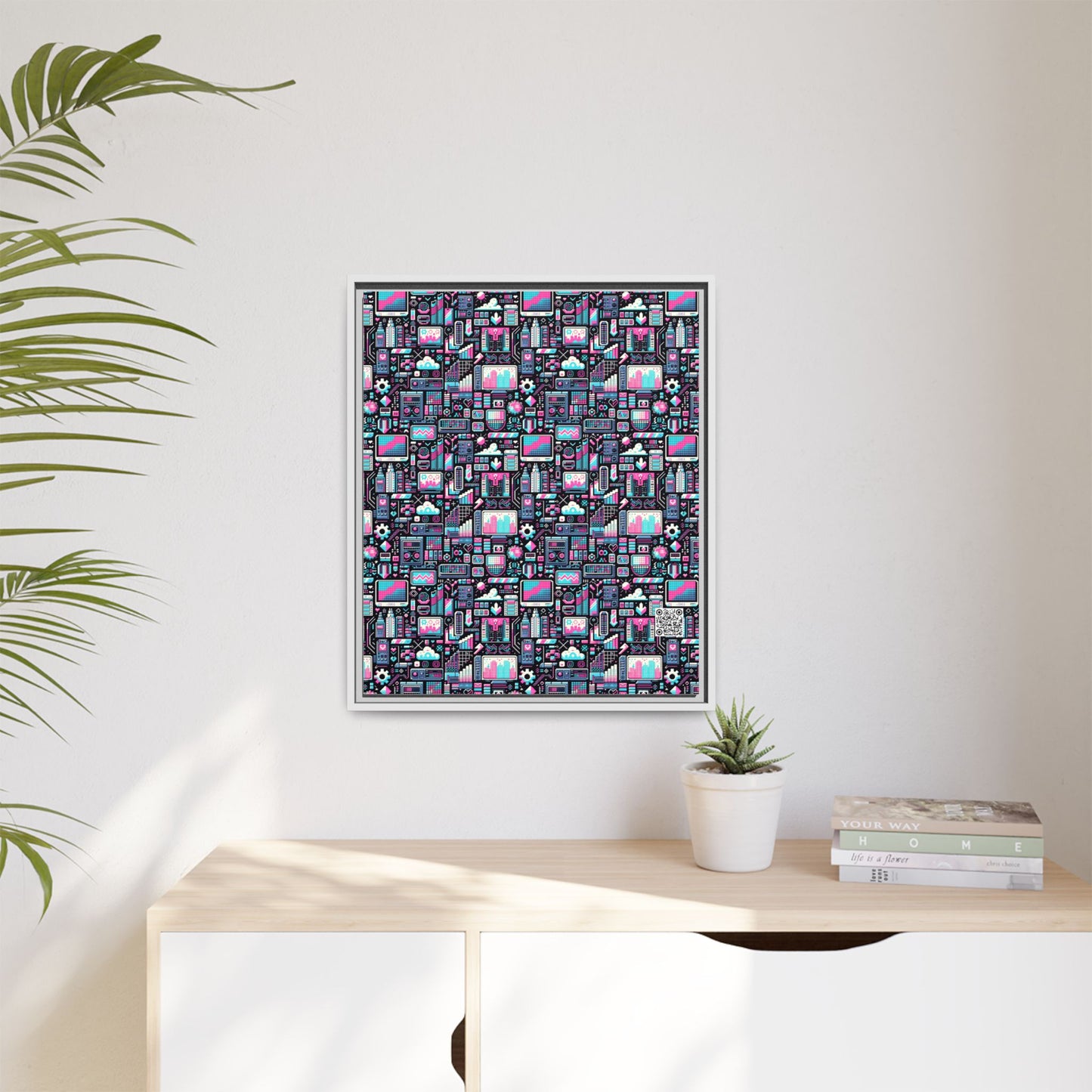 Digital Rebellion Youthful Streetwear with a Rebellious Digital Twist Matte Canvas, Framed (multi-color) - 8404 Design-71 B