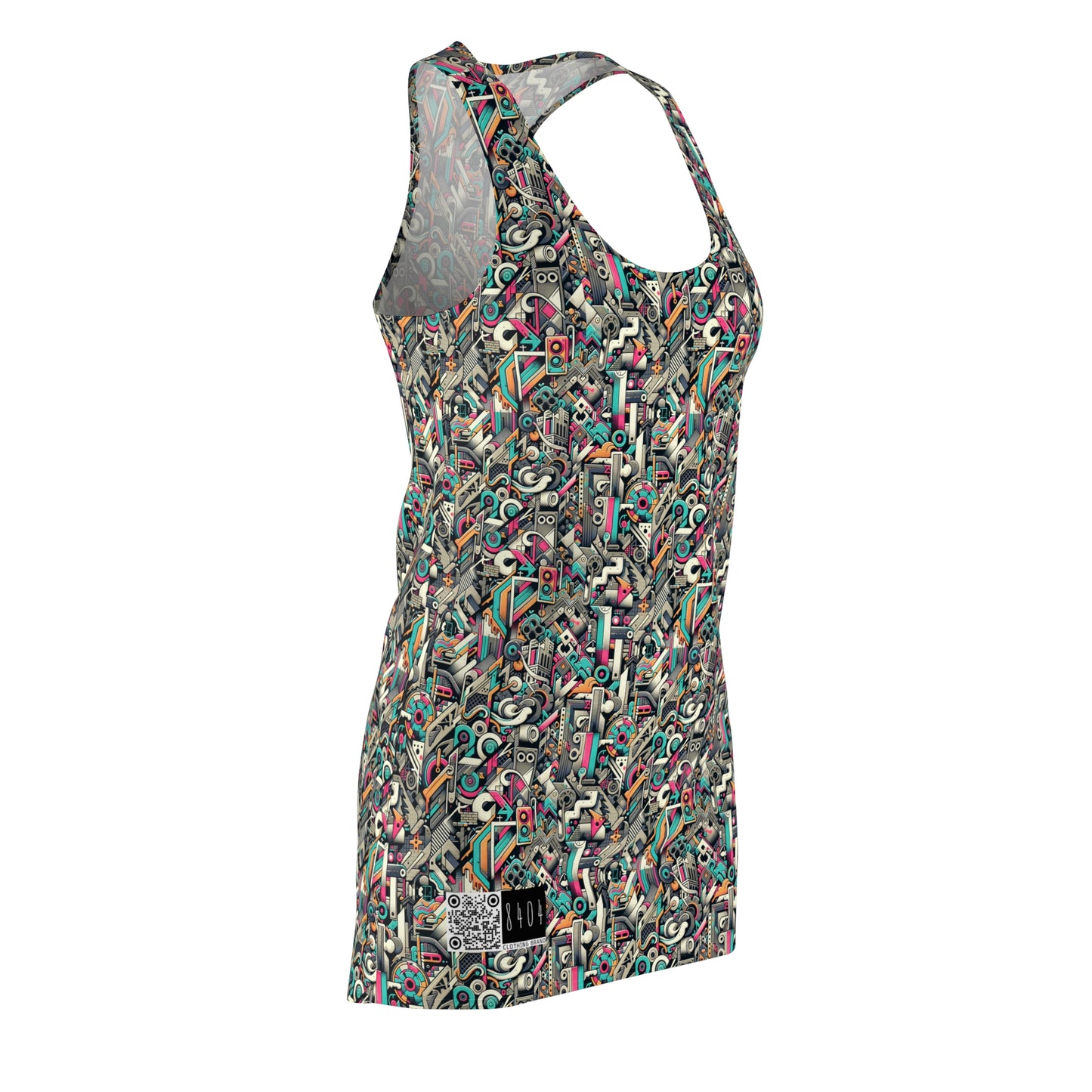 Digital Street Art Urban Street Style Women's Cut & Sew Racerback Dress - 8404 Design-74