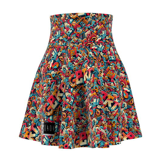 Neo-Traditional Street Art Modern Street Art Fusion Women's Skater Skirt - 8404 Design-58