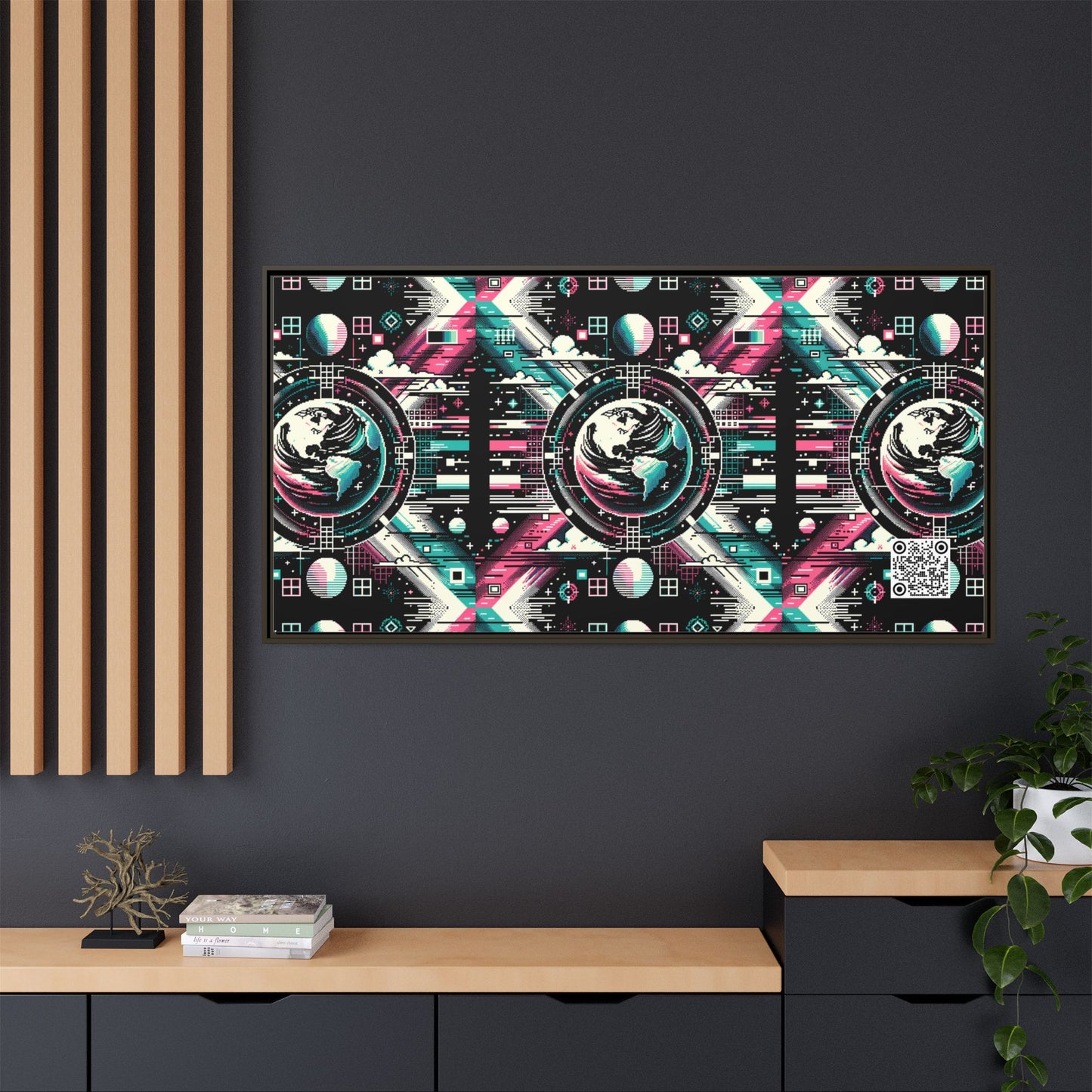 Digital Artistry Digital-native Streetwear Matte Canvas, Framed (multi-color) - 8404 Design-62 B