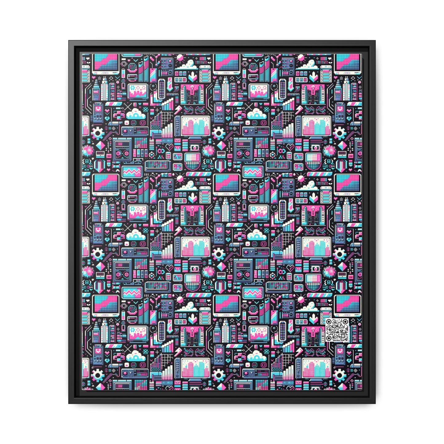 Digital Rebellion Youthful Streetwear with a Rebellious Digital Twist Matte Canvas, Framed (multi-color) - 8404 Design-71 B