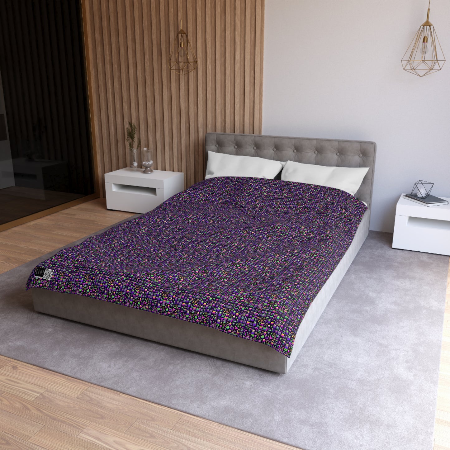 Digital Nostalgia Remix Modern Vintage Fusion Microfiber Duvet Cover - 8404 Design-49