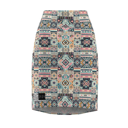 Digital Artisanal Fusion Digital Artisanal Women's Pencil Skirt - 8404 Design-55