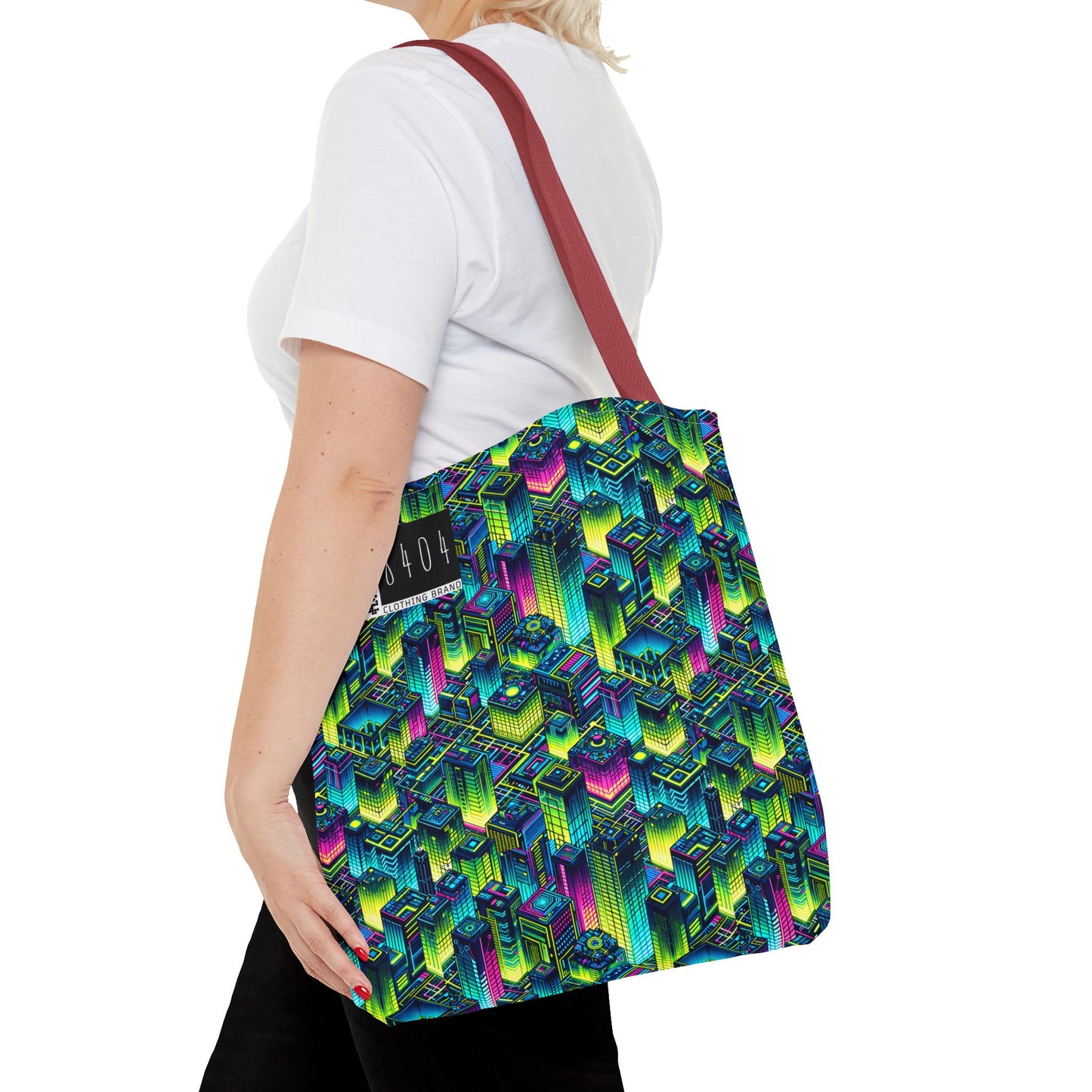 Tech-Infused Neon Tech-Forward Streetwear Tote Bag - 8404 Design-65