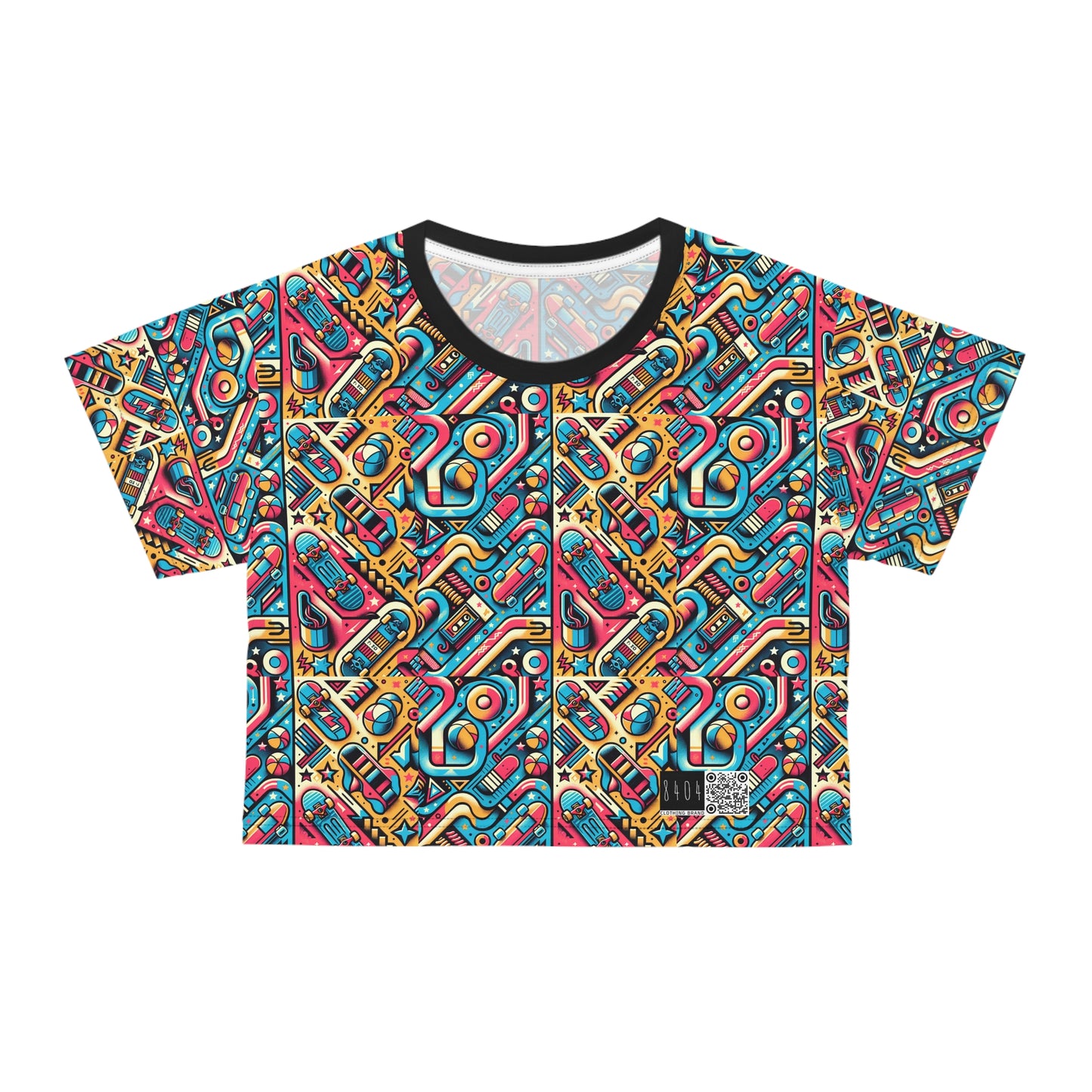 Skate Culture Revival Urban Retro Cool Crop Tee - 8404 Design-50