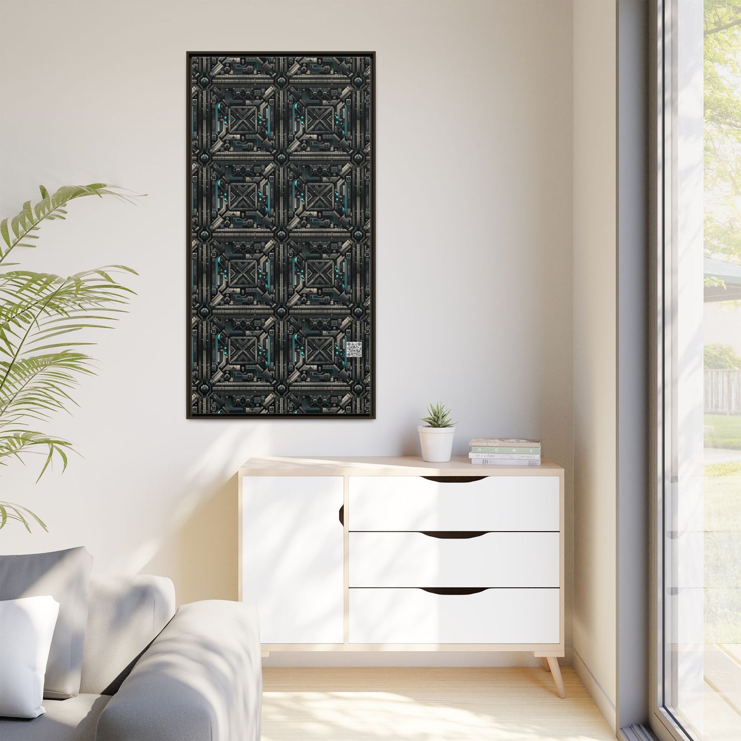 Tech Noir Futuristic Tech Aesthetic with a Dark Twist Matte Canvas, Framed (multi-color) - 8404 Design-59 B