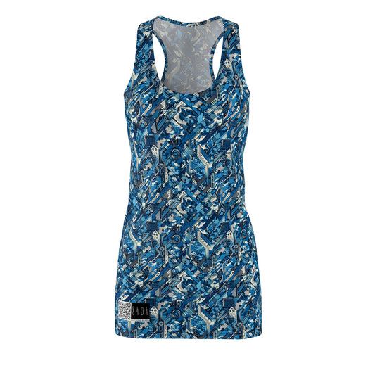Tech Urban Camo Tech-Forward Streetwear With a Futuristic Military Edge Women's Cut & Sew Racerback Dress - 8404 Design-39
