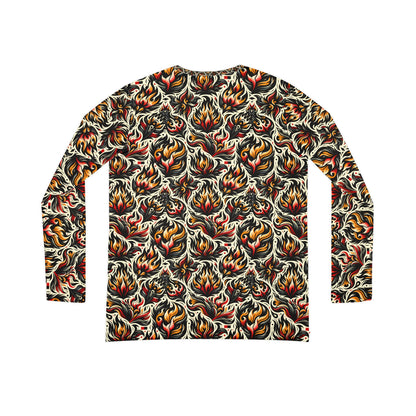 Fire & Flames Bold Streetwear Statement Women's Long Sleeve V-Neck Shirt - 8404 Design-57