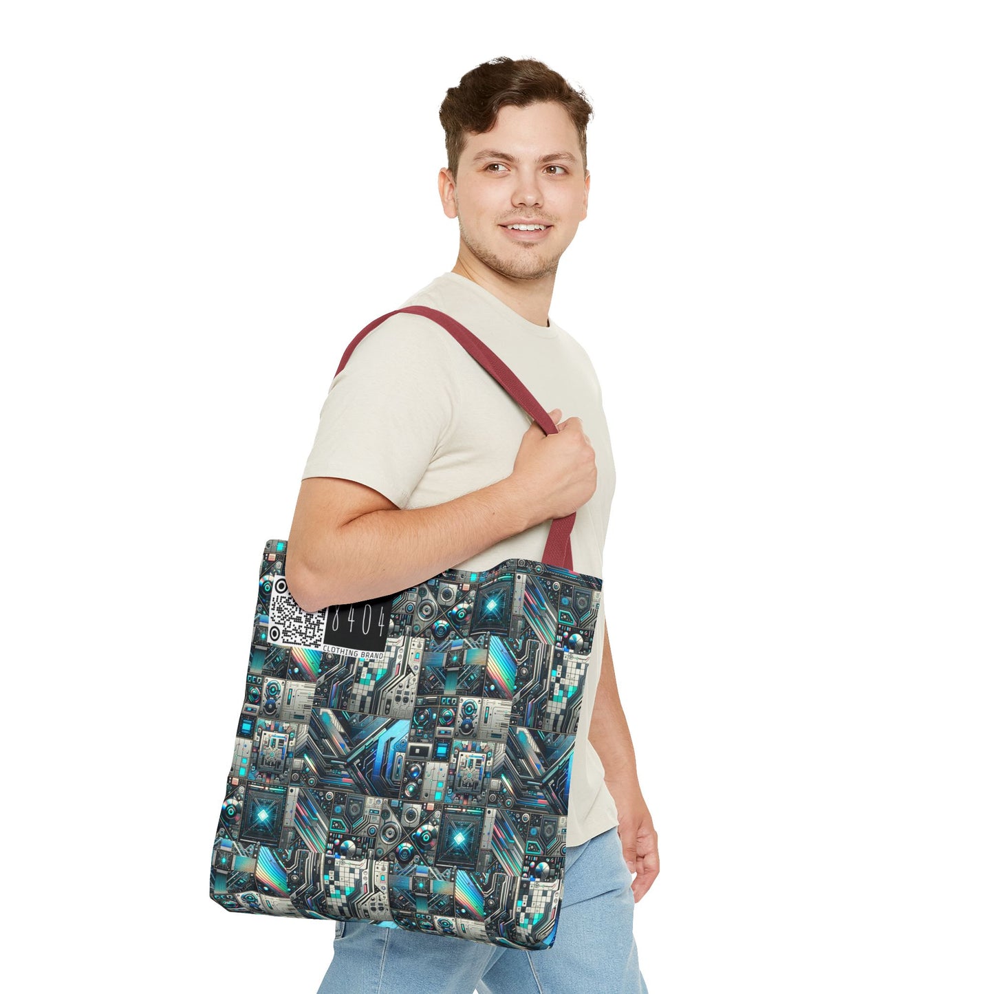 Tech-Infused Futurism Sleek Tech Edge Tote Bag - 8404 Design-48
