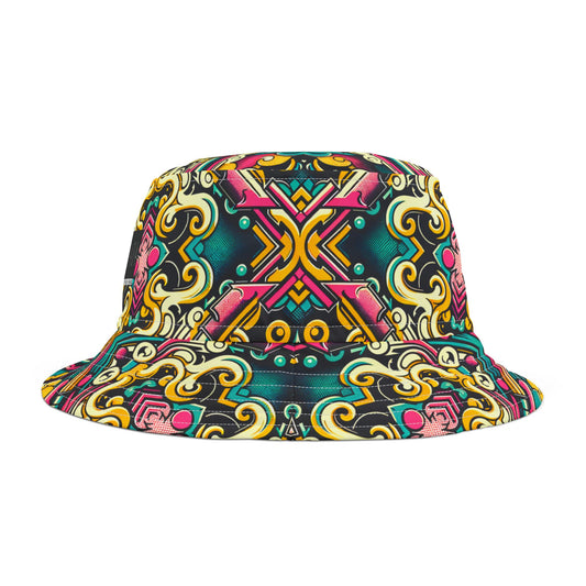 Neon Pop Art Revival Pop Culture Retro Bucket Hat - 8404 Design-59