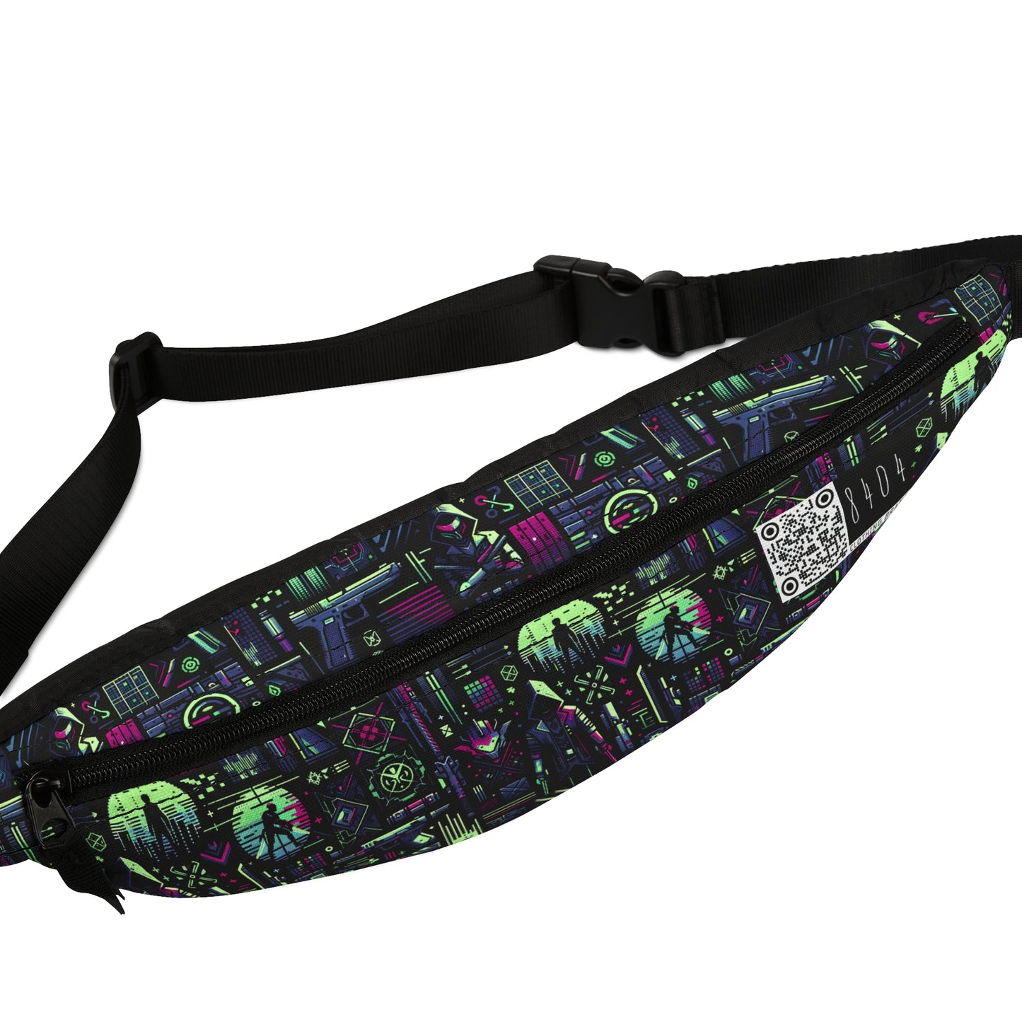 Tech Noir Futuristic Cyberpunk Fanny Pack - 8404 Design-63