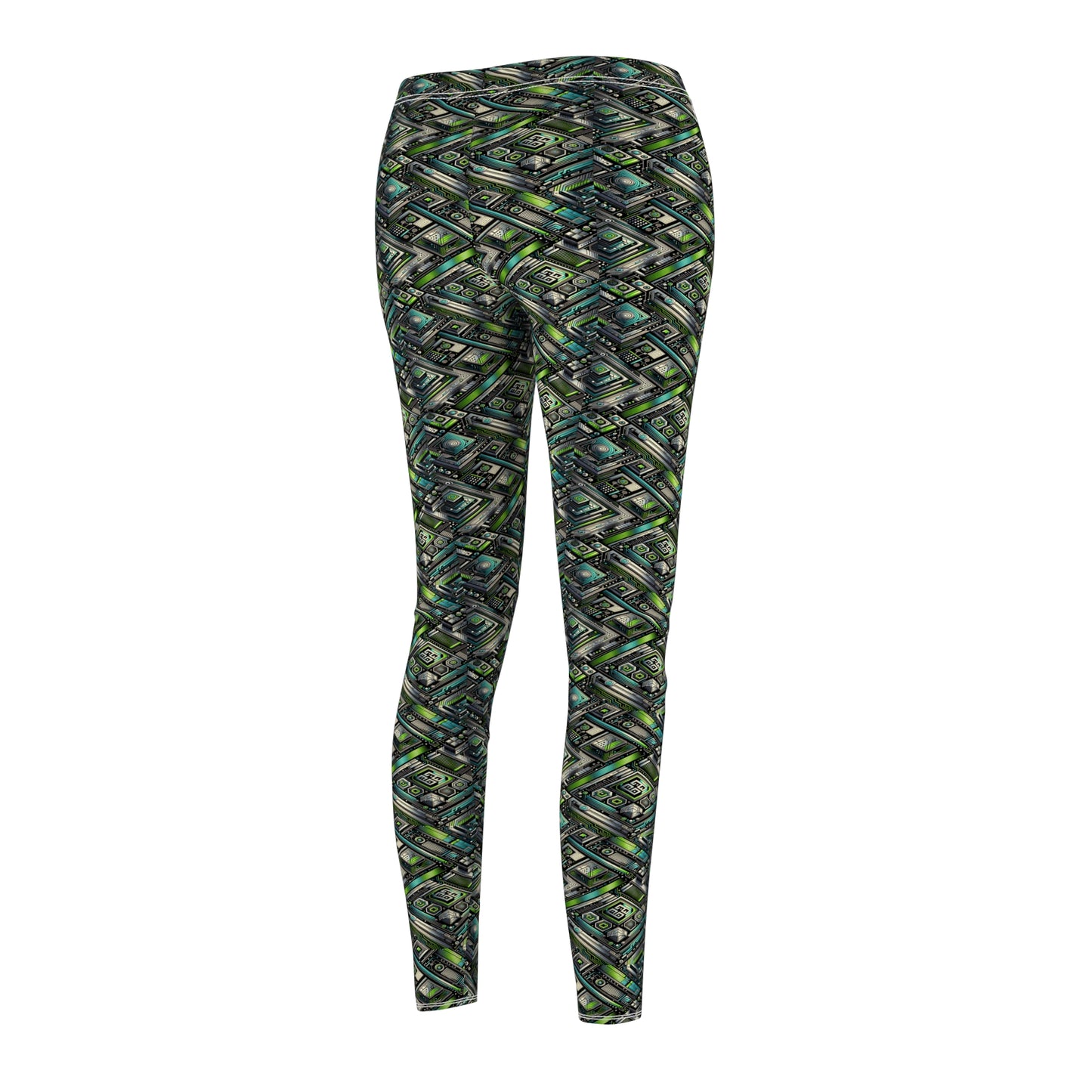 Tech-Infused Streetwear Tech-Forward Minimalism With Bold Digital Prints Women's Cut & Sew Casual Leggings - 8404 Design-52