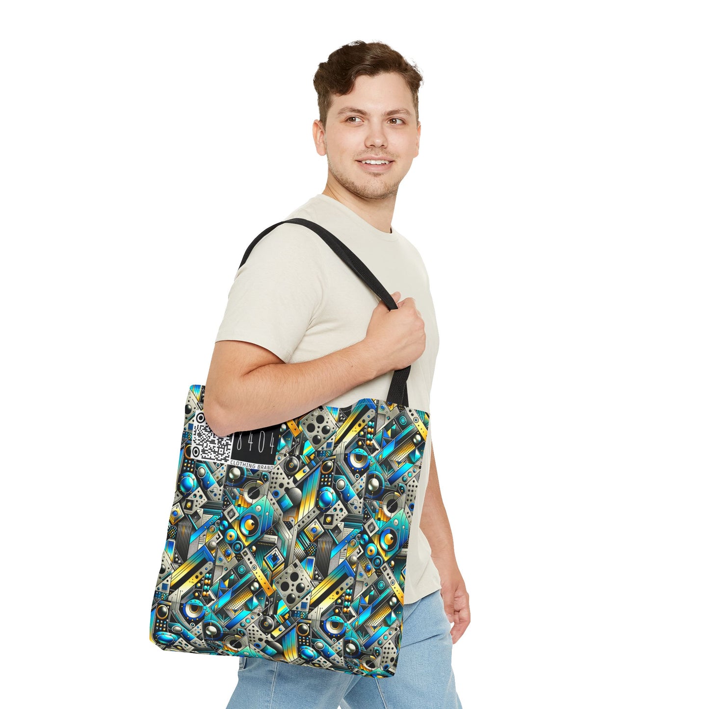 Tech Art Fusion Tech-Forward Streetwear Tote Bag - 8404 Design-50
